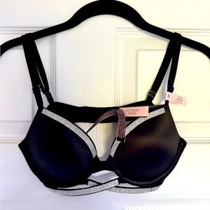 Victoria's Secret Very Sexy Black Push Up Bra with Rhinestone Detail